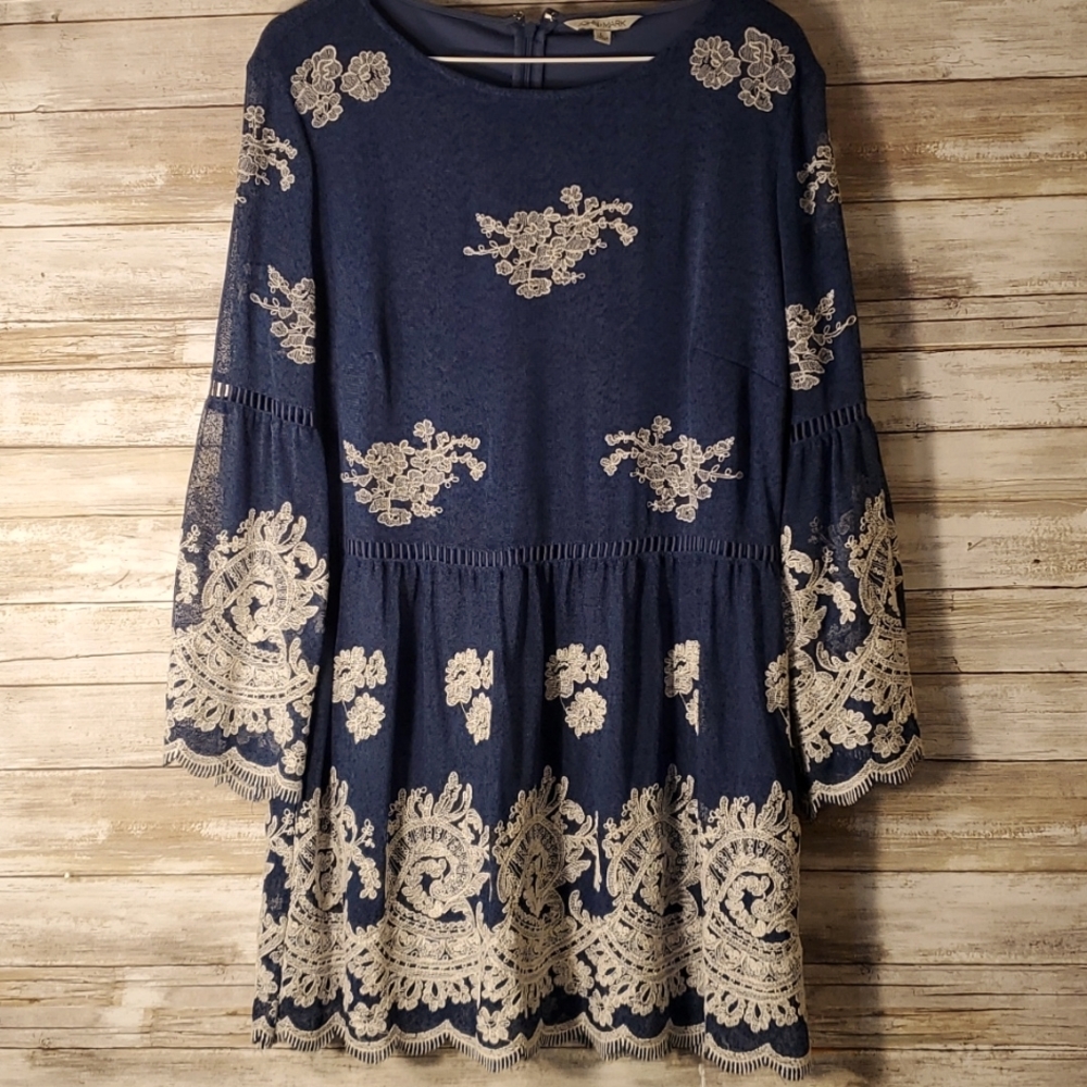 John Mark Beautiful Blue Blouse sz L